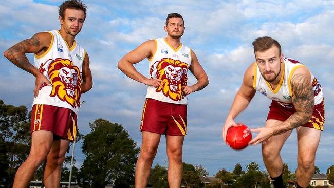 Nunawading players (from left) James Guillot, Stefan Krakowiak and captain Joshua Persson are fighting on, despite some one-sided games. Picture: Ian Currie