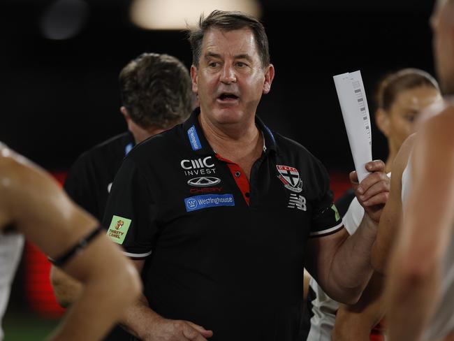 Ross Lyon during Saturday’s loss. Picture: Michael Klein