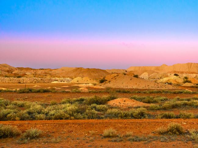 Coober Pedy night panorama. Coober Pedy opal mining town in Australia at twilight. Opal capital town of the world in South Australia. Breakaways ReservePhoto - istockEscape 22 Jan 2023My Travel CV