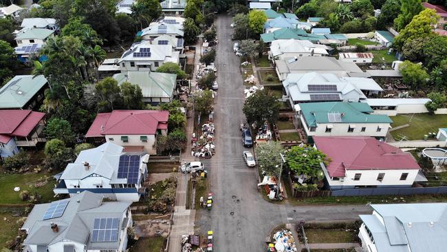 Aerial photos show the Lismore clean up after flood waters receded. Picture: Toby Zerna