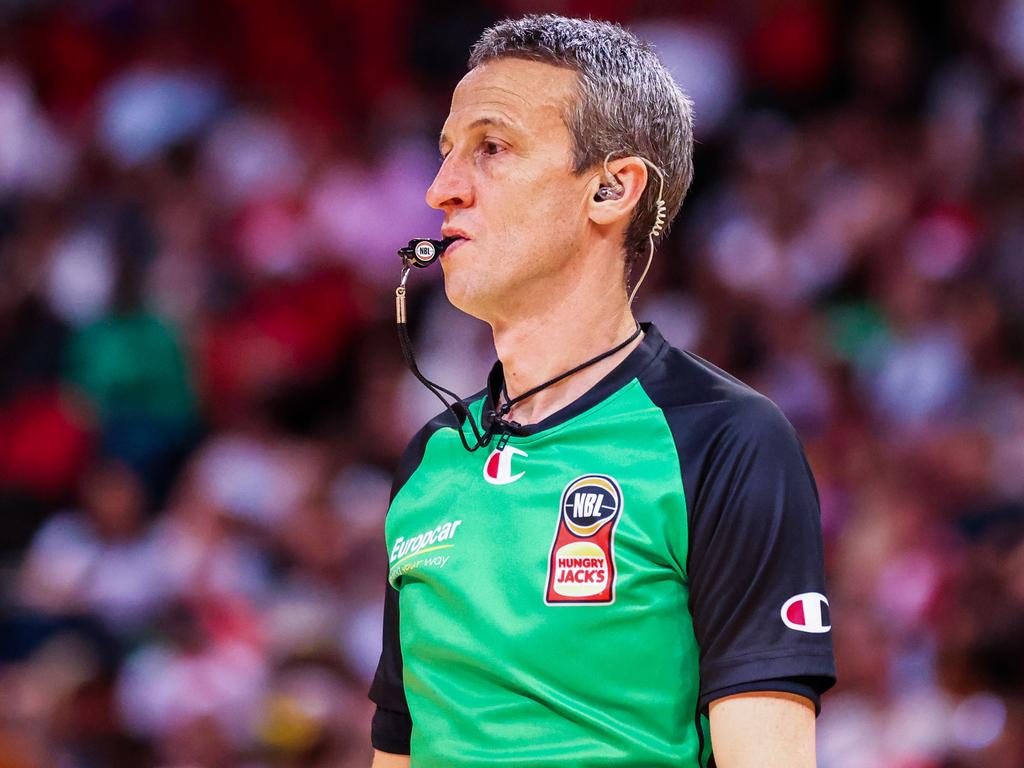 NBL referee Vaughan Mayberry’s performance in game two has come under scrutiny. Picture: Jenny Evans/Getty Images