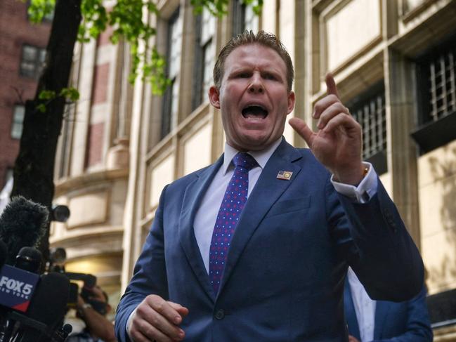 Andrew Giuliani outside his father’s apartment building in New York last week. Picture: AFP