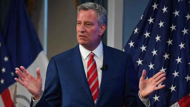 New York City Mayor Bill de Blasio. Picture: AFP