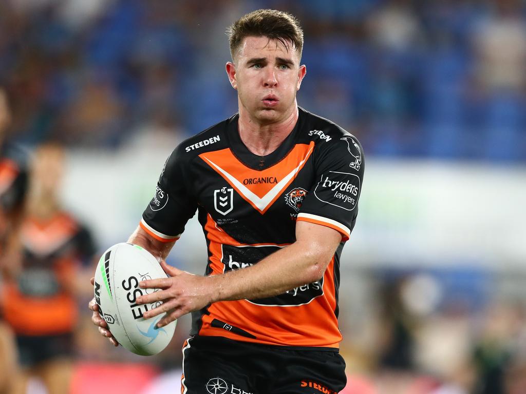 Wests Tigers playmaker Jock Madden has been offered to the Dolphins. Picture: Chris Hyde/Getty