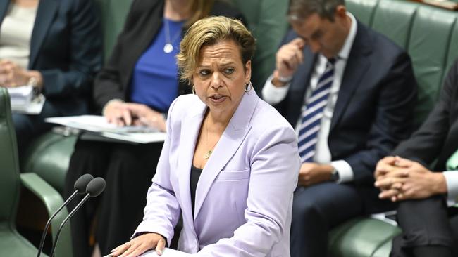 Communications Minister Michelle Rowland responds to concerns about the 3G network shutdown during Question Time in Canberra on Wednesday. Picture: NewsWire / Martin Ollman