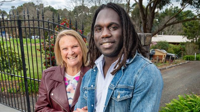 McDonald-Tipungwuti with his mum, Jane. Picture Jay Town