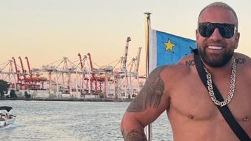 Convicted drug trafficker Jimmey Barkho has NCF tattoos on both his shoulders.