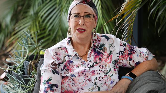 Cath Dodd, who is currently going through treatment for breast cancer, at her Coomera home. Picture: Glenn Hampson