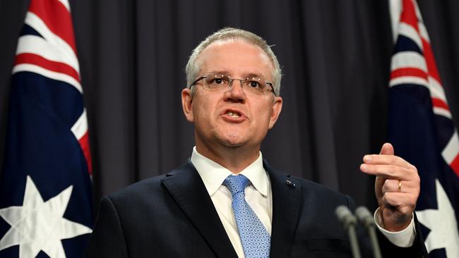 Prime Minister Scott Morrison announced changes to Australia Day, including enforcing councils to hold citizenship ceremonies on January 26. Picture: Tracey Nearmy