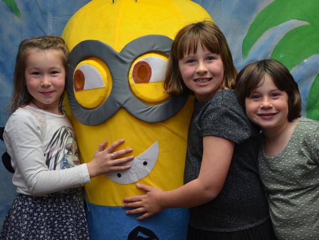 Lily Pellow, Olivia Johanson and Anika Irwin at the Stanthorpe Police Blue Light disco on Friday night.  Photo Emma Boughen / Stanthorpe Border Post