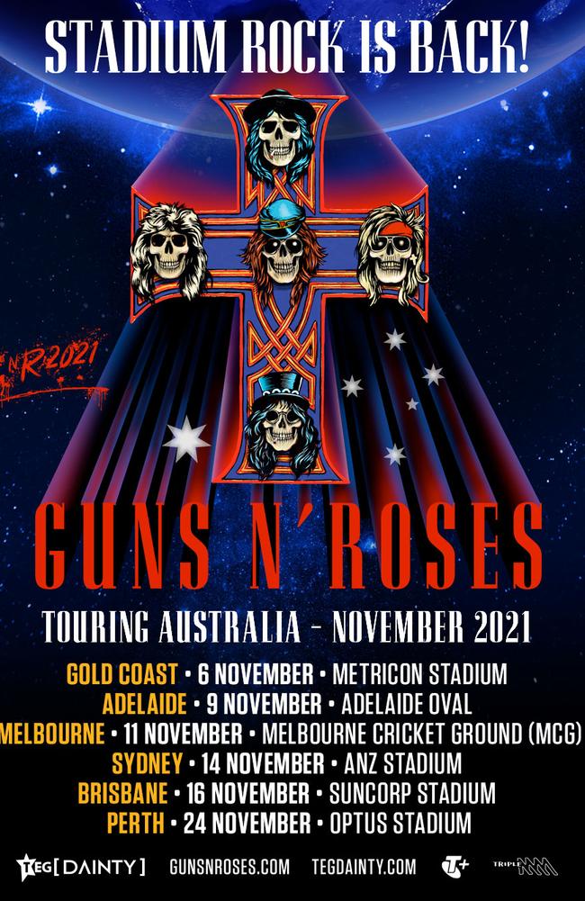 Guns N’ Roses are set to tour Australia next year.