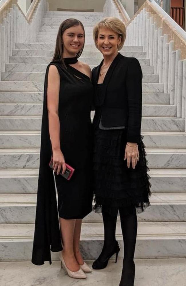 The Speaker and Senate President join a long list of people who were aware of an ‘incident’ soon after it occurred in March 2019 — but the PM was not informed. Pictured, Ms Higgins with her former employer Michaelia Cash.