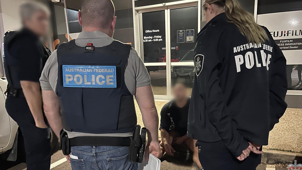 The Darwin arrest of a 33-year-old man in Operation Merriden. Source: Supplied