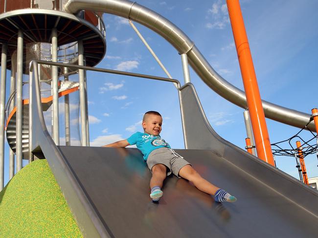 How did the 30m long, 14m tall slide at Hilltop Park in Schofields pass safety rules? Picture: Sam Ruttyn