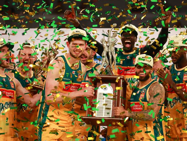 The NBL has become a globally-respected product in recent years, with expansion side Tasmania JackJumpers winning the championship last season. Picture: Kelly Defina/Getty Images