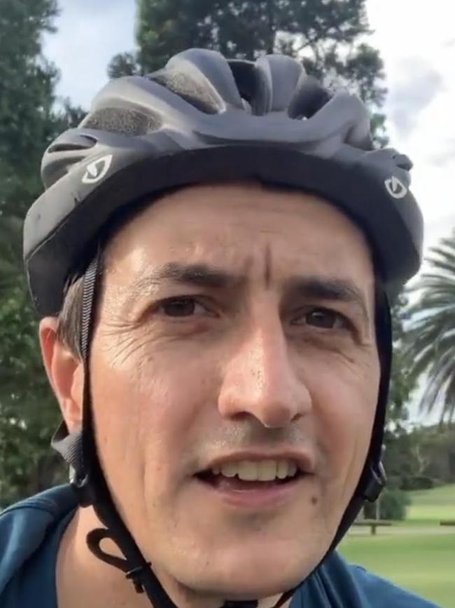 Wentworth Federal Liberal MP Dave Sharma on his bike.