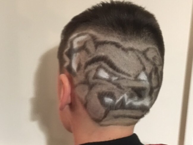 10-year-old Tyler is definitely going full Bulldog with this haircut. Picture: Supplied