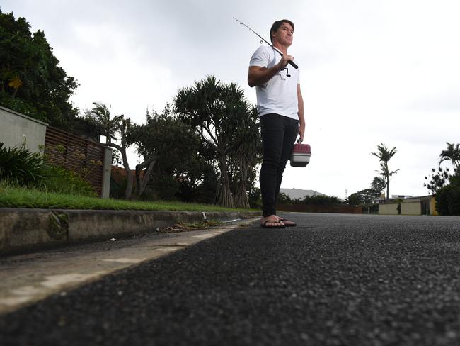 Lennox Head resident Simon Jones ready for fishing minus the boat that was stolen from outside the front of his house.