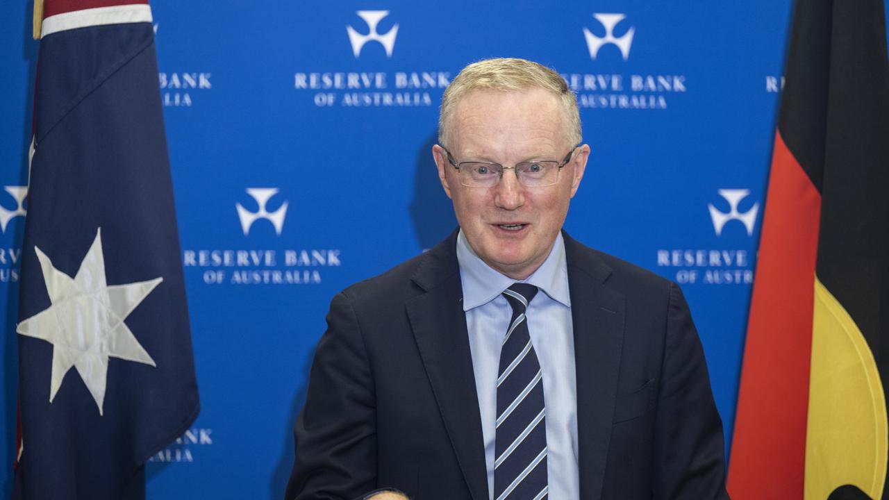 Governor of the Reserve Bank of Australia Philip Lowe speaks during a press conference on May 3 after the RBA lifted the official interest rate to 0.35 per cent. (Photo by Louie Douvis – Pool/Getty Images)