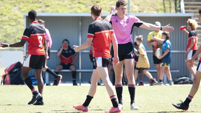 Ignatius Park College and Kirwan State High School teams take on St Brendanâ€™s College Yeppoon teams in Queensland state rugby league semi finals at Mackay on Wednesday, August 24, 2022.