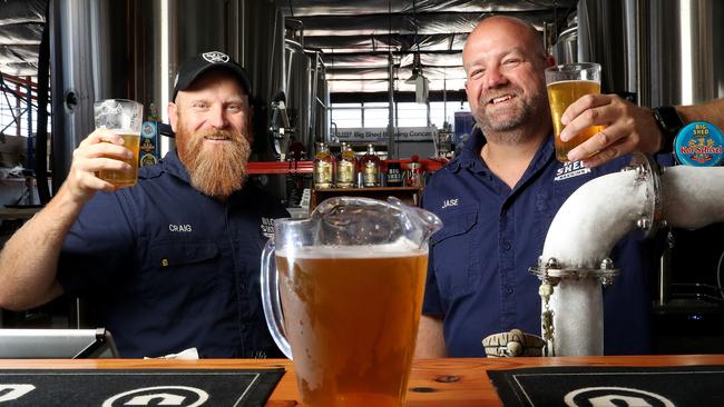 Big Shed Brewing’s Craig Basford and Jason Harris. Picture: Calum Robertson.