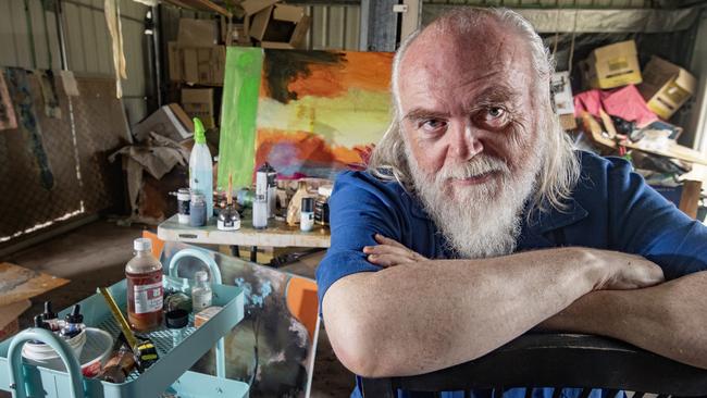 “When Tony speaks, you listen,” says photographer Peter Milne of his friend Tony Clark, pictured in his studio near Wongaling Beach, in Far North Queensland. Picture: Brian Cassey