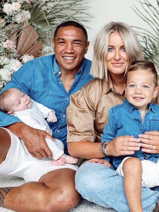 Tyson Frizell and wife Sammy with sons Axton and Easton. Credit: Instagram