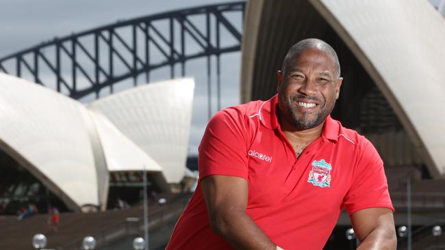 Liverpool great John Barnes in Sydney on Friday.