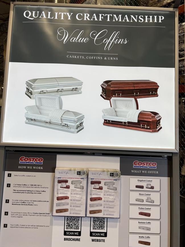 Coffins are among the items available to purchase. Picture: Keith Woods.