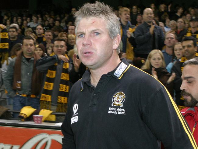 Coach Danny Frawley.AFL football - Richmond vs Hawthorn match at Telstra Dome 30 Apr 2004.