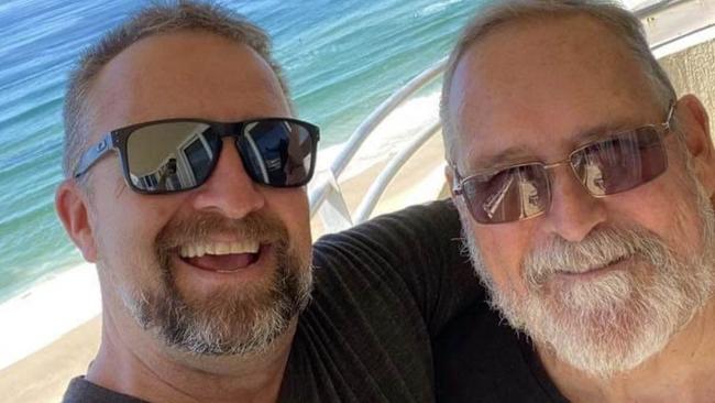 Gareth McKean and her father in law Brendan who lost $24,000 in a scam. Picture: Supplied