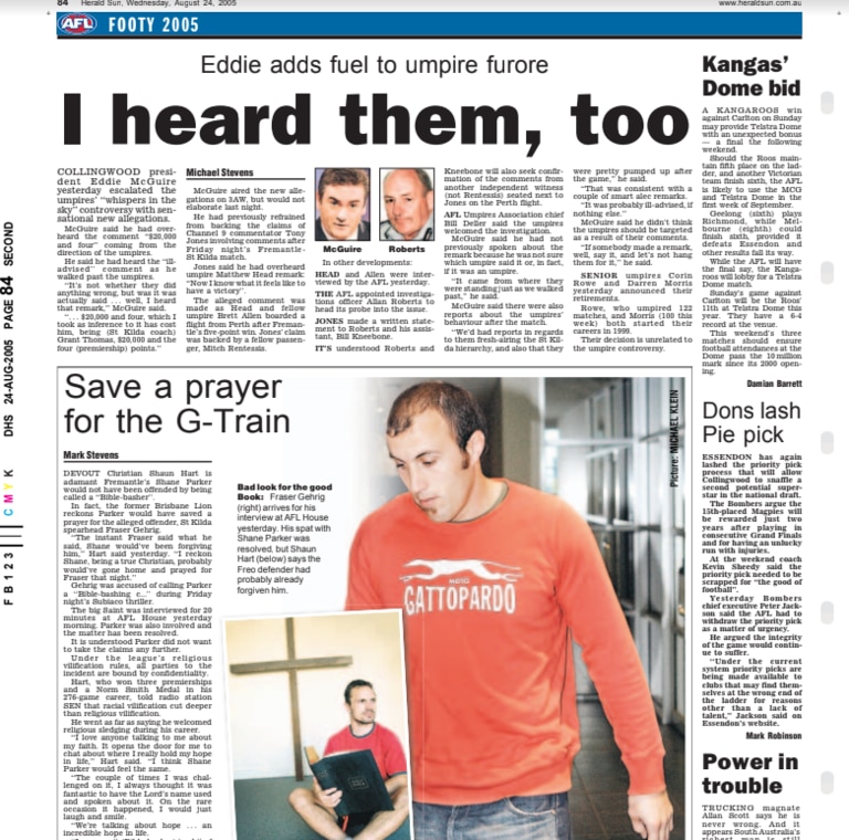 Clippings from Herald Sun on Whispers