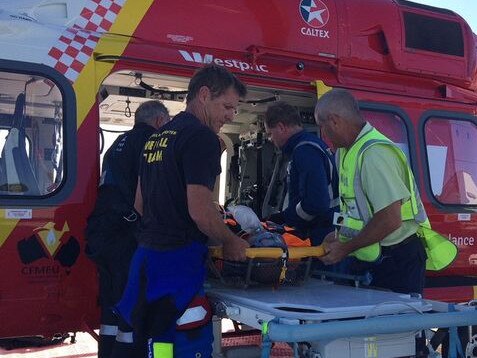 Emergency services were called to rescue a man from Whites Beach, Broken Head.