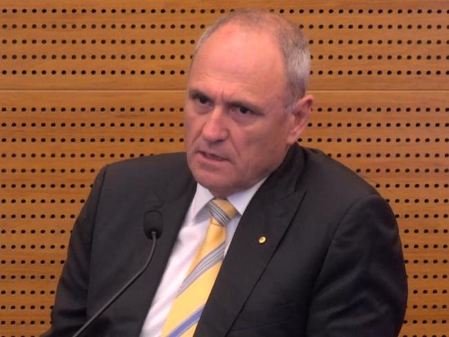 National Australia Bank chairman Ken Henry giving evidence at the royal commission.