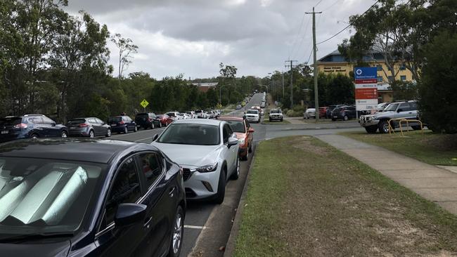 Cars line Weippin St, forcing some night shift staff to walk long distances in poorly lit areas surrounded by bushland. Photo: Paula Shearer.