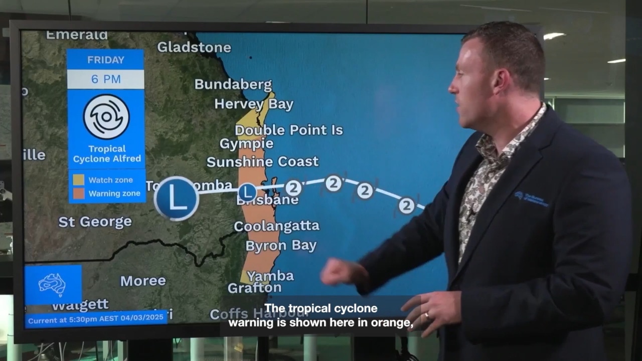 BOM reveals locations Tropical Cyclone Alfred is likely to hit