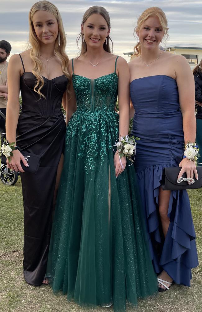 Stella Douw, Brookelyn Haack, and Natalie Ardrey at the St Patrick's College formal on Friday, June 14, 2024.