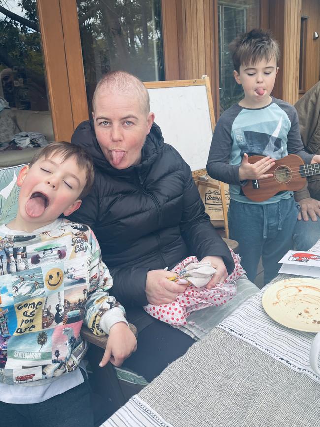 Renata Potoczky with her nephews Hayden and Oscar, she was diagnosed with cancer in her early 40s. Picture Supplied