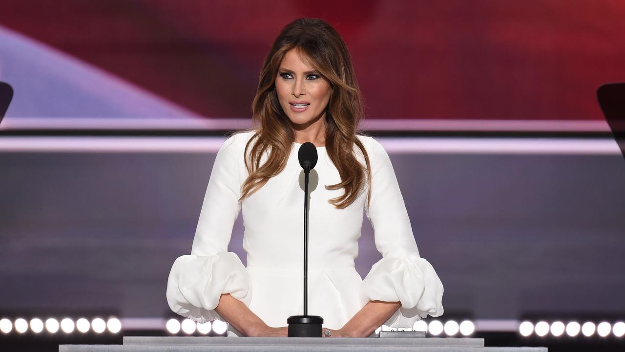 On July 18, 2016, Melania addressed delegates on the first day of the Republican National Convention in Cleveland, Ohio. Her speech contained a paragraph that was very similar to a speech given by Michelle Obama at the 2008 Democratic National Convention, which ignited a deeply embarassing plagiarism row. Picture: AFP