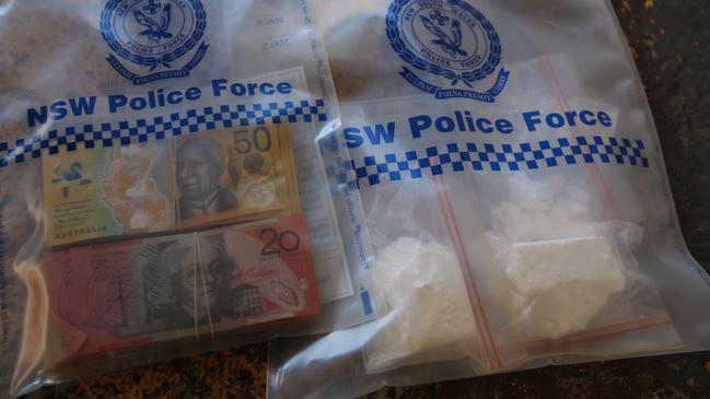 Drugs and cash allegedly found during the raids. Picture: NSW Police