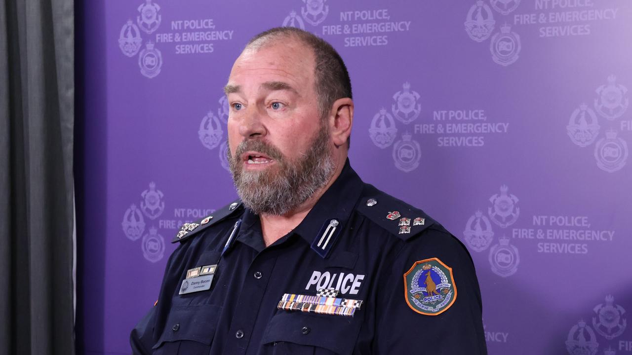 Commander Daniel Bacon said the crime crisis in Alice Springs was “not something we're going to arrest our way out of”. Picture: Riley Walter