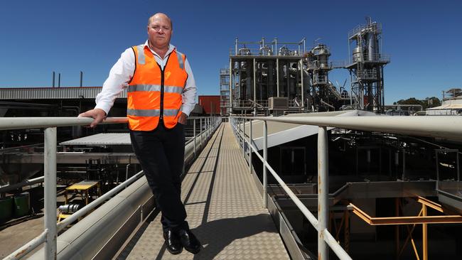 Kagome Australia chief executive Jason Fritsch at his company’s tomato processing plant in Echuca on the Murray River yesterday. Picture: Aaron Francis
