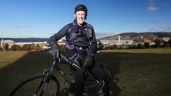 Cyclist Ivan is excited by the plan to extend the Intercity Cycleway to Macquarie Point. Picture: LUKE BOWDEN