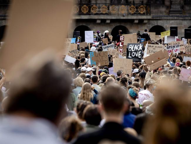 Protesters demonstrate in Amsterdam. Picture: Sem Van Der Wal