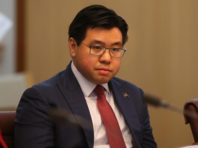 Race Discrimination Commissioner Dr Tim Soutphommasane appearing at a senate hearing into the Human Rights Legislation Amendment Bill 2017 at Parliament House in Canberra. Picture Kym Smith