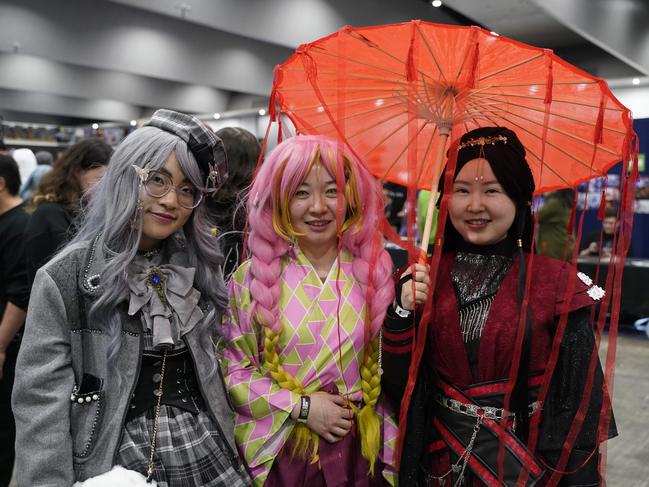OZ Comic-Con Gallery. OZ comic at Melbourne Exhibition and Convention Centre., Cathy, Vivien and Hannah . Picture: Valeriu Campan