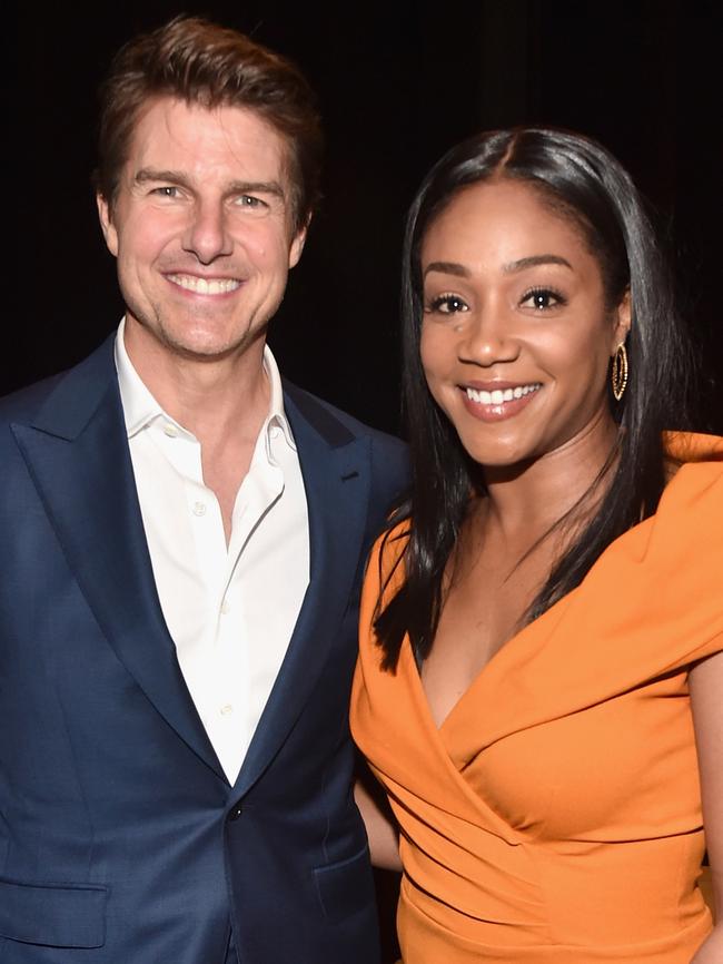 Tom Cruise showed off his insane new Mission: Impossible stunts and met breakout comedy star Tiffany Haddish at the Paramount Pictures presentation. Picture: Alberto E. Rodriguez/Getty Images