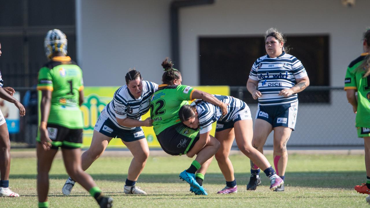 Palmerston Raiders take on Darwin Brothers in the NRL NT women's grand final. Picture: Pema Tamang Pakhrin