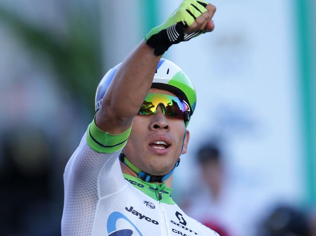 Supplied image obtained Thursday, Jan. 7, 2016 of Caleb Ewan celebrating his criterium win at the 2016 MARS Cycling Australia Road National Championships in Ballarat on Wednesday, Jan. 6. (AAP Image/Cycling Australia) NO ARCHIVING, EDITORIAL USE ONLY