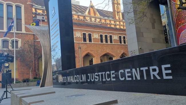 The matter is being held before the WA Supreme Court in Perth’s David Malcolm Justice Centre building. Picture: NCA NewsWire / Anthony Anderson